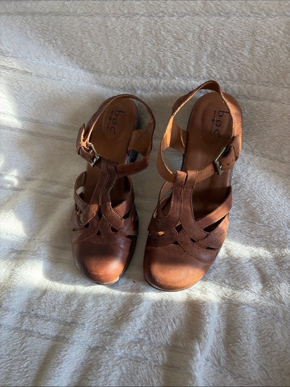 Women’s Brown Leather Strappy Slingback Heels Size 9 - Picture 4 of 7